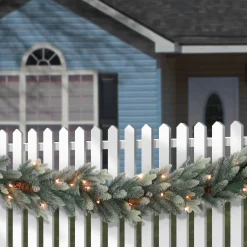 National Tree Company 9 ft. Pre-Lit Copenhagen Spruce Garland with Clear Lights, Plug-In