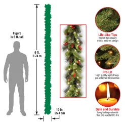 National Tree Company 9 ft. Pre-Lit Crestwood Spruce Garland with LED Lights