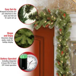 National Tree Company 9 ft. Pre-Lit Crestwood Spruce Garland with LED Lights
