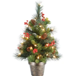 National Tree Company 2 ft. Pre-Lit Crestwood Spruce Tree with Clear Lights