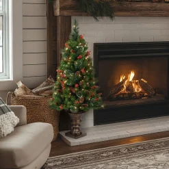 National Tree Company 4 ft. Pre-Lit Crestwood Spruce Tree with Clear Lights