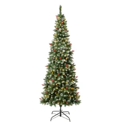 National Tree Company 7.5 ft. Pre-Lit Cullen Slim Tree with Warm White LED Lights