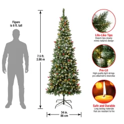 National Tree Company 7.5 ft. Pre-Lit Cullen Slim Tree with Warm White LED Lights