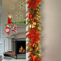 National Tree Company 9 ft. Pre-Lit Decorative Collection Holiday Garland with Clear Lights