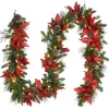 National Tree Company 9 ft. Pre-Lit Decorative Collection Garland with Clear Lights