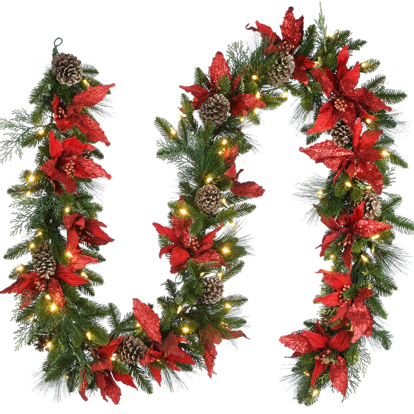 National Tree Company 9 ft. Pre-Lit Decorative Collection Garland with Clear Lights