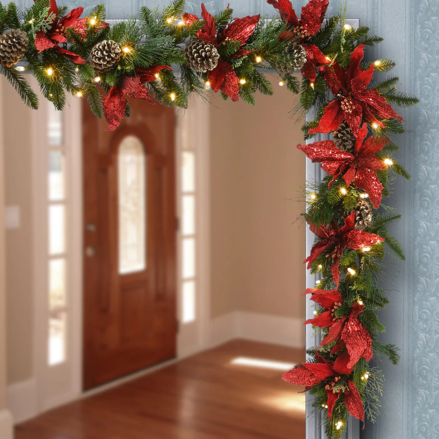 National Tree Company 9 ft. Pre-Lit Decorative Collection Garland with Clear Lights