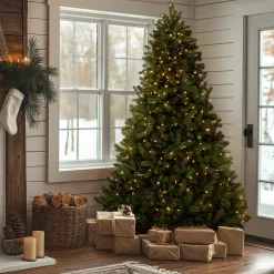 National Tree Company 7.5 ft. Pre-Lit Downswept Douglas Fir Tree with Dual Color LED Lights