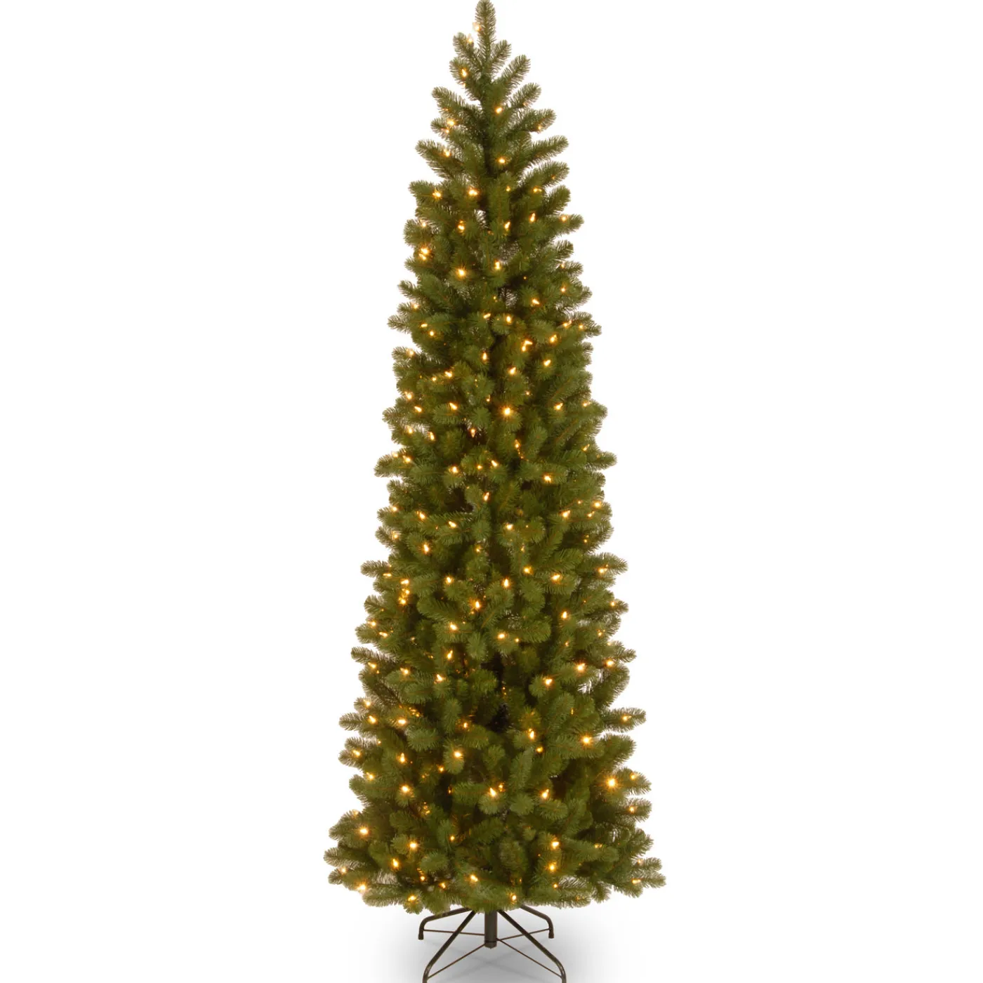 National Tree Company 6.5 ft. Pre-Lit Downswept Douglas Fir Pencil Slim Tree with Clear Lights