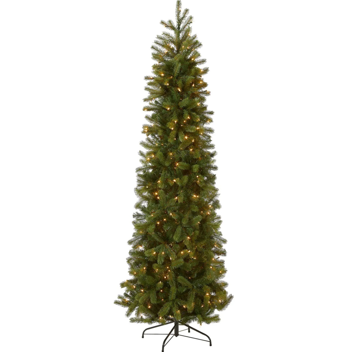National Tree Company 6.5 ft. Pre-Lit Downswept Douglas Fir Pencil Slim Tree with Clear Lights