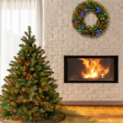 National Tree Company 4.5 ft. Pre-Lit Downswept Douglas Fir Tree with Multicolor Lights