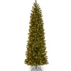 National Tree Company 6.5 ft. Pre-Lit Downswept Douglas Fir Pencil Slim Tree with Dual Color LED Lights