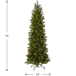 National Tree Company 6.5 ft. Pre-Lit Downswept Douglas Fir Pencil Slim Tree with Dual Color LED Lights