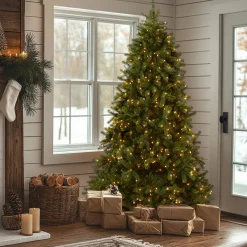 National Tree Company 7.5 ft. Pre-Lit Downswept Douglas Fir Tree with 750 Clear Lights & 1867 Branch Tips