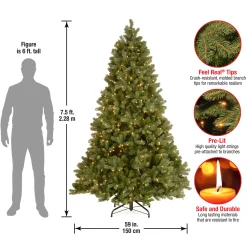 National Tree Company 7.5 ft. Pre-Lit Downswept Douglas Fir Tree with 750 Clear Lights & 1867 Branch Tips
