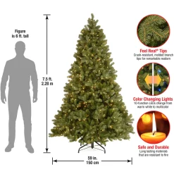 National Tree Company 7.5 ft. Pre-Lit Downswept Douglas Fir Tree with 750 Dual Color LED Lights