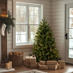 National Tree Company 4.5 ft. Pre-Lit Downswept Douglas Fir Tree with Dual Color LED Lights