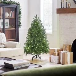 National Tree Company 4.5 ft. Pre-Lit Downswept Douglas Fir Tree with Dual Color LED Lights