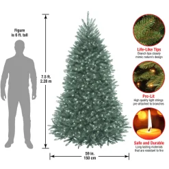 National Tree Company 7.5 ft. Pre-Lit Dunhill Fir Blue Tree with Clear Lights