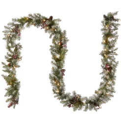 National Tree Company 9 ft. Pre-Lit Dunhill Fir Garland with Clear Lights