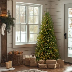 National Tree Company 6.5 ft. Pre-Lit Dunhill Fir Slim Tree with Clear Lights