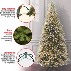 National Tree Company 7.5 ft. Pre-Lit Dunhill Fir Slim Tree with Clear Lights