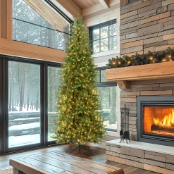 National Tree Company 9 ft. Pre-Lit Dunhill Fir Slim Tree with Clear Lights