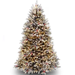 National Tree Company 6.5 ft. Pre-Lit Dunhill Fir Snowy Tree with Clear Lights