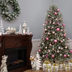 National Tree Company 6.5 ft. Pre-Lit Dunhill Fir Snowy Tree with Clear Lights