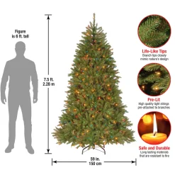 National Tree Company 7.5 ft. Pre-Lit Dunhill Fir Tree with Multicolor Lights