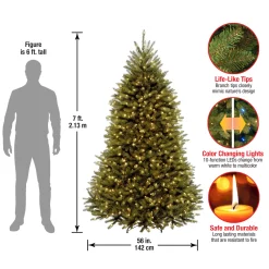National Tree Company 7 ft. Pre-Lit Dunhill Fir Tree with PowerConnect Dual Color LED Lights