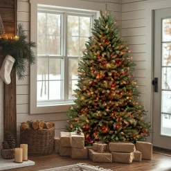 National Tree Company 7 ft. Pre-Lit Dunhill Fir Tree with Multicolor Lights