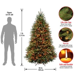National Tree Company 7 ft. Pre-Lit Dunhill Fir Tree with Multicolor Lights