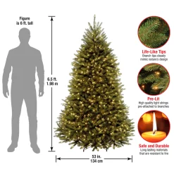 National Tree Company 6.5 ft. Pre-Lit Dunhill Fir Tree with PowerConnect Clear Lights