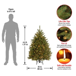 National Tree Company 4.5 ft. Pre-Lit Dunhill Fir Tree with Clear Lights