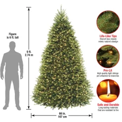 National Tree Company 9 ft. Pre-Lit Dunhill Fir Tree with Clear Lights