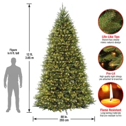 National Tree Company 12 ft. Pre-Lit Dunhill Fir Tree with Clear Lights
