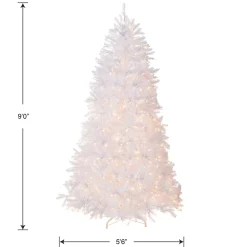 National Tree Company 9 ft. Pre-Lit Dunhill Fir White Tree with Clear Lights