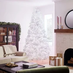National Tree Company 9 ft. Pre-Lit Dunhill Fir White Tree with Clear Lights