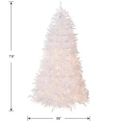 National Tree Company 7.5 ft. Pre-Lit Dunhill Fir White Tree with Clear Lights