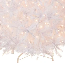 National Tree Company 7.5 ft. Pre-Lit Dunhill Fir White Tree with Clear Lights