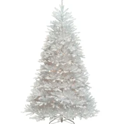 National Tree Company 7.5 ft. Pre-Lit Dunhill Fir White Tree with Clear Lights