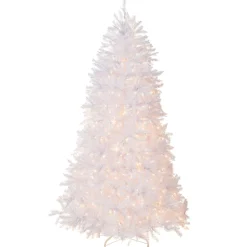National Tree Company 7 ft. Pre-Lit Dunhill Fir White Tree with Clear Lights