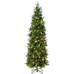 National Tree Company 6 ft. Pre-Lit Duxbury Feel Real Slim Tree with LED Lights
