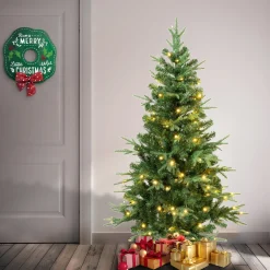 National Tree Company 4.5 ft. Pre-Lit Duxbury Light Green Tree with Warm White LED Lights