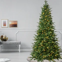 National Tree Company 7.5 ft. Pre-Lit Duxbury Mix Feel Real Tree with Warm White LED Lights