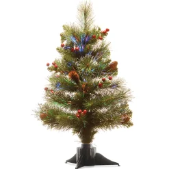 National Tree Company 2 ft. Pre-Lit Fiber Optic Crestwood Tree
