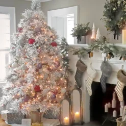 National Tree Company 7.5 ft. Pre-Lit Flocked Bavarian Pine Tree
