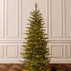 National Tree Company 7.5 ft. Pre-Lit Fraser Grande Slim Tree with Clear Lights