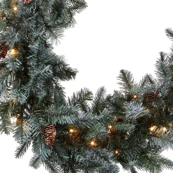 National Tree Company 9 ft. Pre-Lit Frosted Arctic Spruce Garland with Clear Lights
